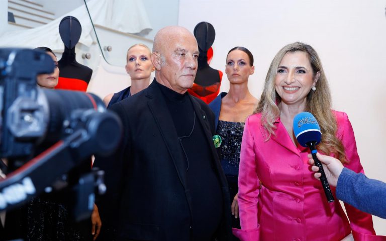 Gattinoni’s Honorary President Stefano Dominella and the Italian Ambassador Paola Amadei